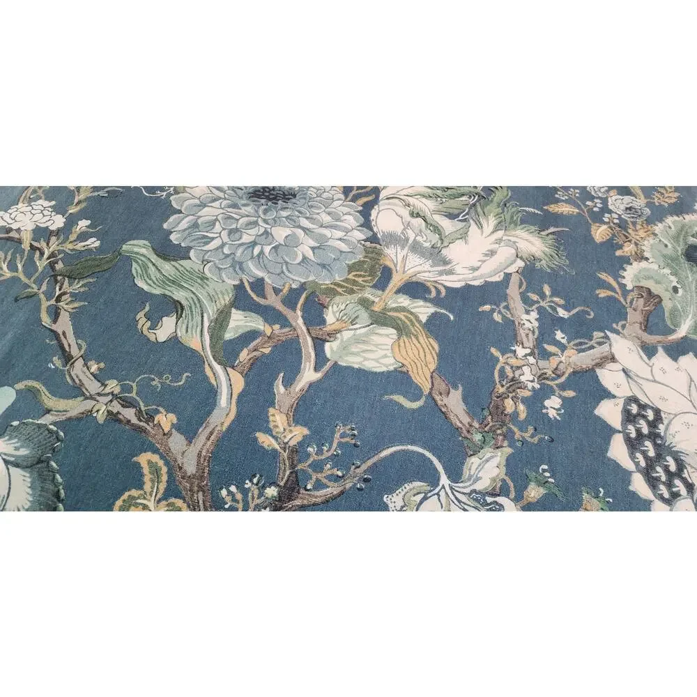 Pottery Barn Dahlia Floral Percale Blue Cotton California King Duvet Cover